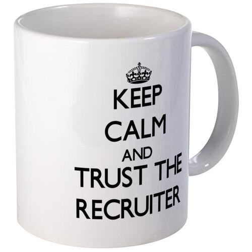 Keep Calm And Trust The Recruiter简约文字马克杯咖啡杯包邮