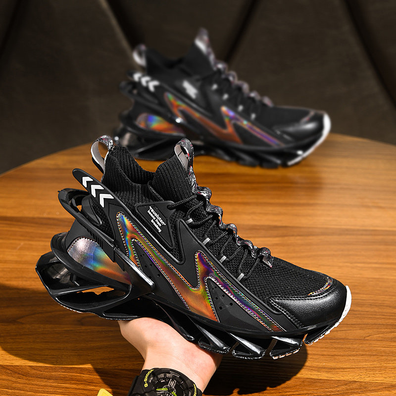机甲风老爹鞋增高跑鞋爆款潮流国潮男鞋刀锋飞织鞋刀锋式镂空大底