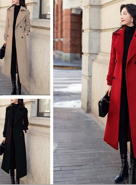 Autumn Warm Cotton Jacket lapel Winter Women Trench coat