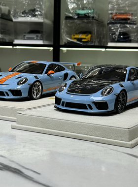 Make Up 1:18 保时捷911GT3RS 911.2 2018 gulf 限量树脂汽车模型