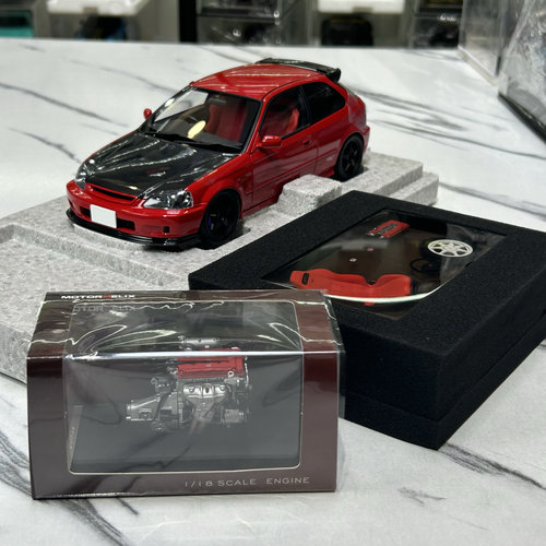MH 本田思域Honda Civic TypeR EK9仿真合金金属汽车模型收藏1 18
