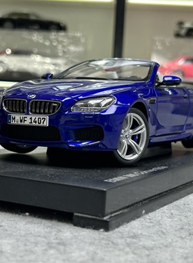 PARAGON 1/18 BMW 宝马 M6 敞篷合金汽车模型 蓝色 可开门