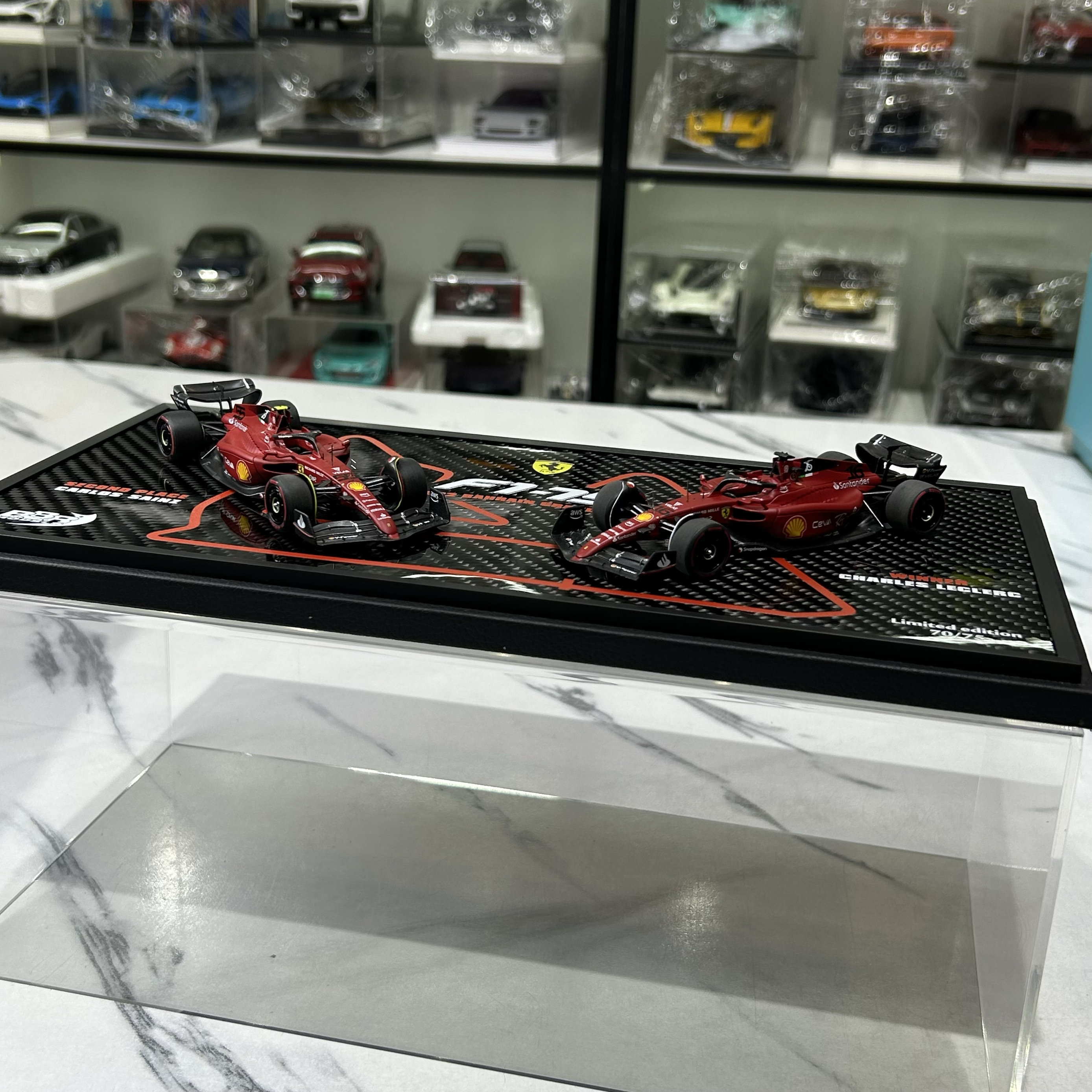小峰汽车模型BBR1:43 法拉利F1-75 2022 意大利大奖F1赛车双车套