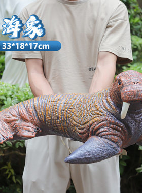 大号仿真海象海豹软胶海洋动物模型鲸鱼鲨鱼海底世界儿童男孩玩具