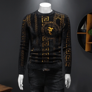 3921 冬季新款狮子图案提花加厚水貂绒保暖毛衣 P140 控价238,男装针织衫/毛衣,钱塘2010-1