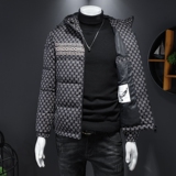 7249冬季连帽外套个性印花保暖白鸭绒羽绒服P310控价428起，男装羽绒服，钱塘2010-1