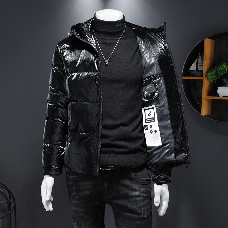 7240冬季新款男士连帽亮面外套勋章保暖白鸭绒羽绒服P310,男装羽绒服,钱塘2010-1