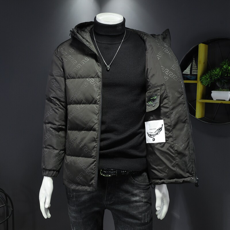 7258冬季连帽外套个性印花保暖白鸭绒羽绒服P310控价398起,男装羽绒服,钱塘2010-1