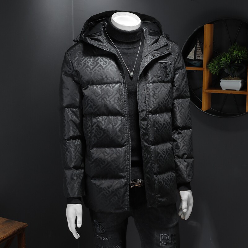7400冬季中长款羽绒服男白鸭绒连帽休闲保暖外套P380控价498起,男装羽绒服,钱塘2010-1