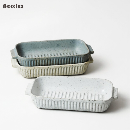 BECCLES粗陶双耳日式复古烤盘