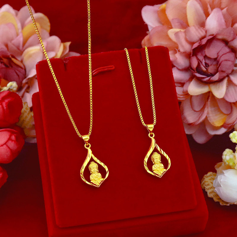 24k gold Buddha Clavicle chain 999 Gold pendants Necklace 3d Hard Gold Buddha Pendant Gold Nested chainin the Jewelry/Diamond/Jade/Gold , Gold jewelery (New) , Choker  category - from Buy2taobao.com to provide professional Taobao agent buy service
