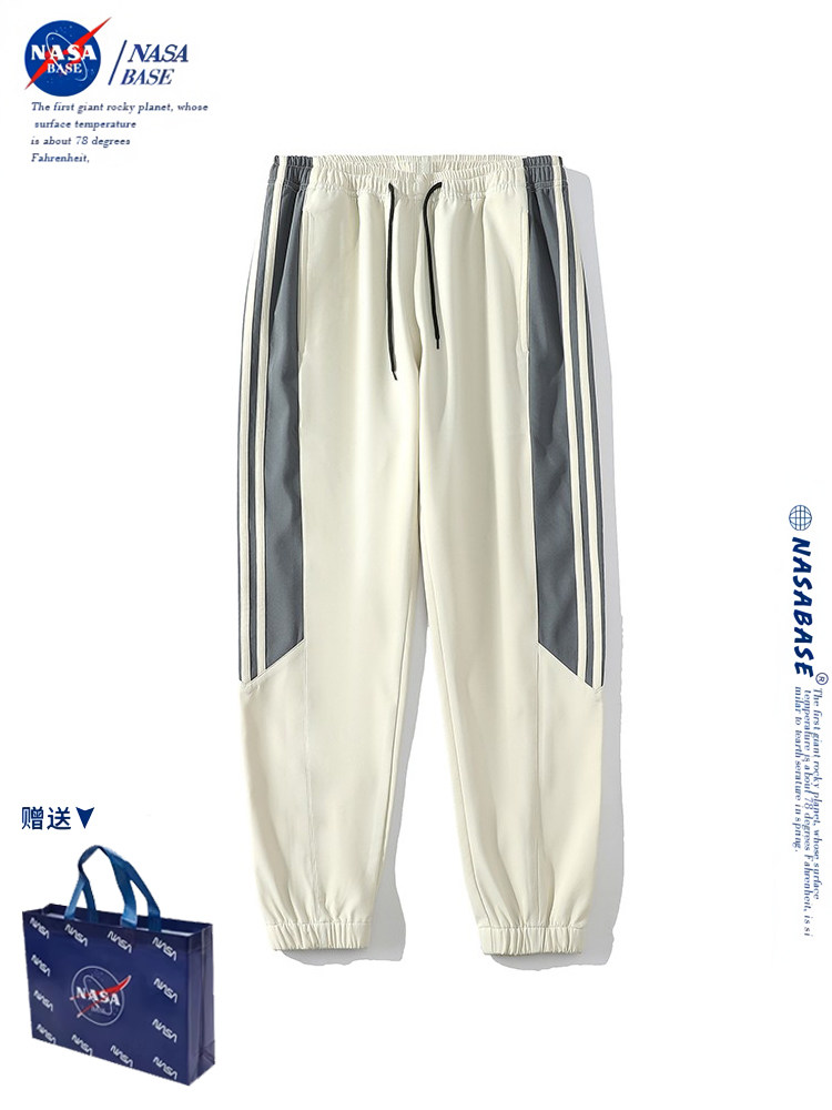 NASA CO-BRANDED TRACKSUIT MENS JACKET AUTUMN AND WINTER FLEECE CASUAL LONG-SLEEVED JACKET MENS LEGGINGS SET