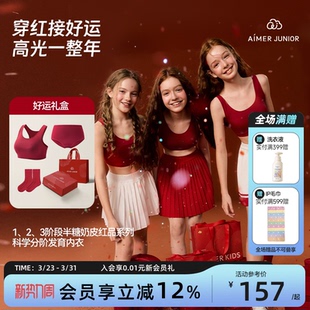 爱慕少女发育内衣新年幸运红少女文胸123分阶本命年运动礼盒