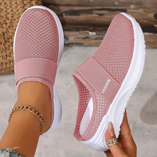 casual fly single size shoe slippers women mesh Large woven