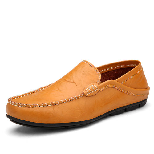 Genuine leather bean shoes, soft faced lazy leather shoes