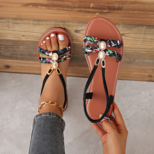 style sandals波西米亚风女京鞋 women woven colorful Bohemian