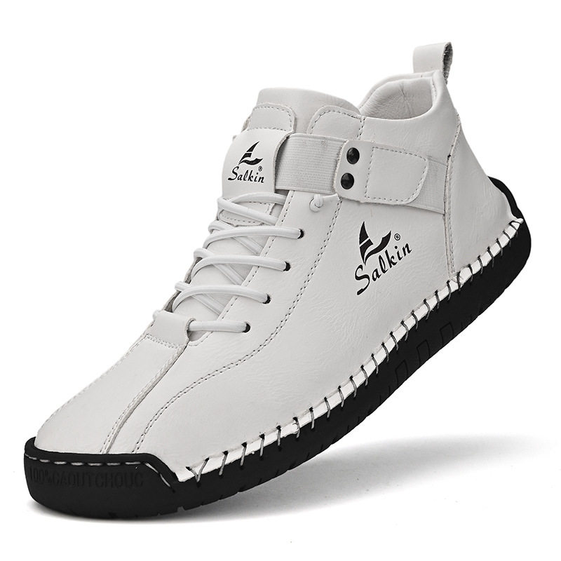 Large men low cut handmade stitched leather shoes男缝线皮鞋
