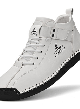 Large men low cut handmade stitched leather shoes男缝线皮鞋