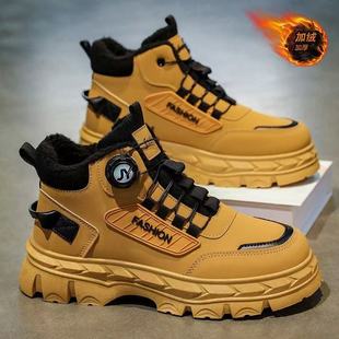 boots velvet shoes男鞋 workwear retro Martin top high Men