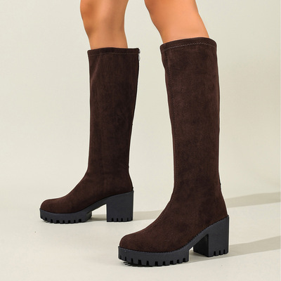 Women knee high boots with thick heels and high boots女长靴