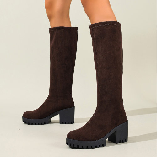 Women knee high boots with thick heels and high boots女长靴