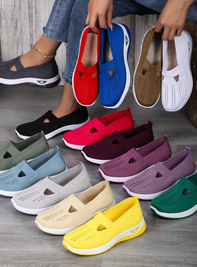 Women casual fly woven breathable cloth shoes女飞织透气布鞋