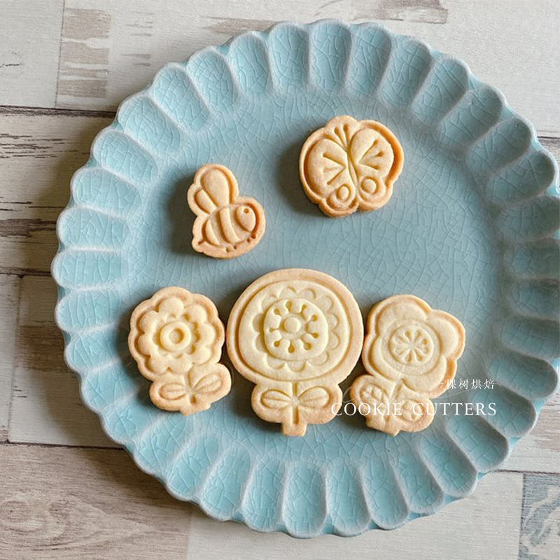 网红春日花花蝴蝶蜜蜂饼干模具