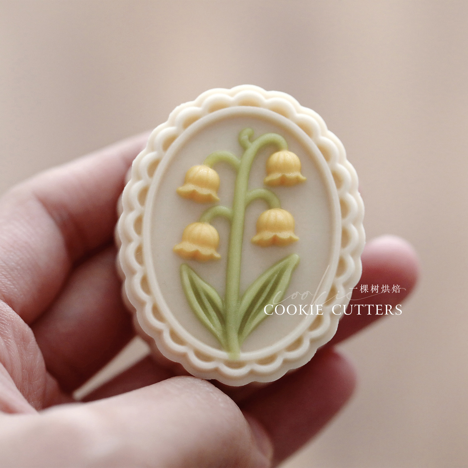 50g铃兰花立体香牌工具郁金香绿豆糕压模复古玫瑰花中秋月饼模具