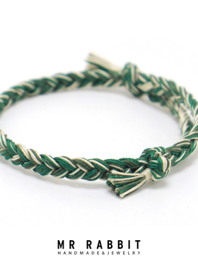 复古绿混色愿望情侣幸运手绳
