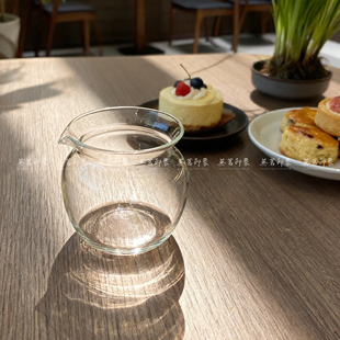 无耳圆满公道杯纯手工高硼硅耐热玻璃手抓公杯功夫茶具日式分茶器