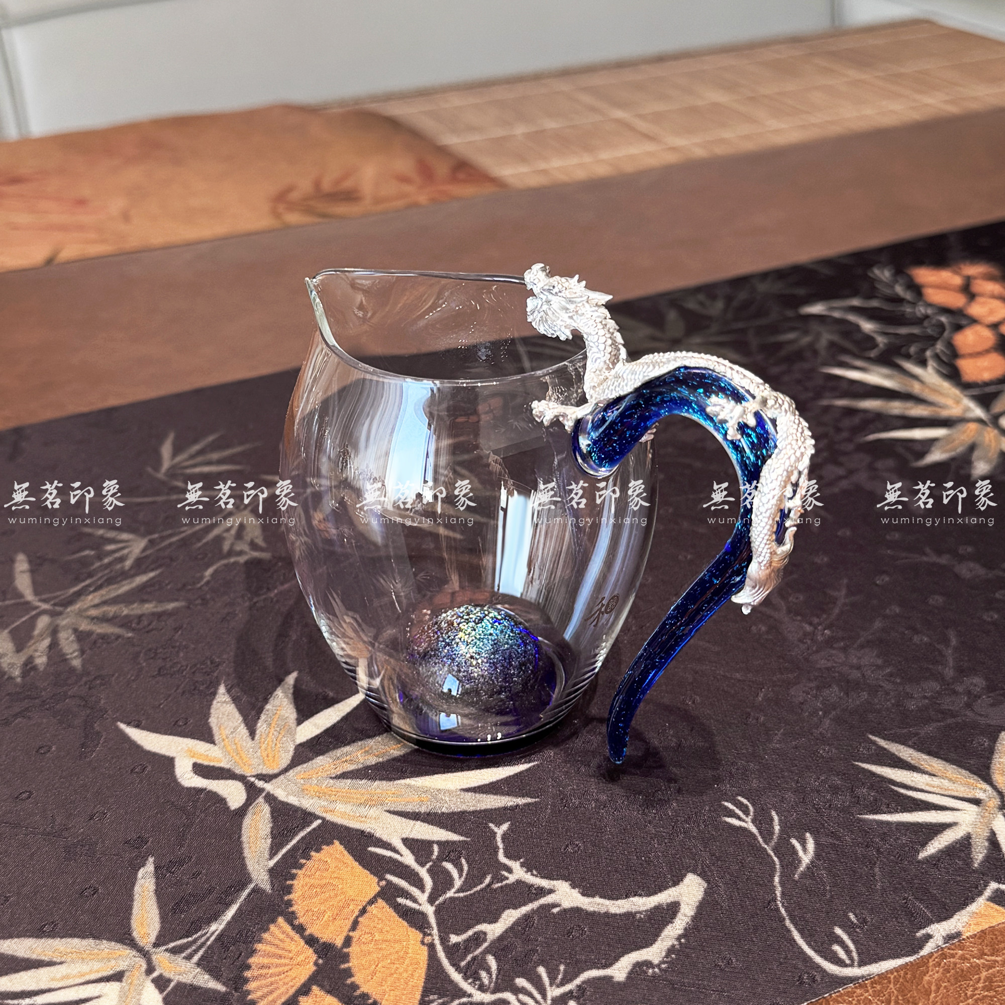 倾承手工高颜值银龙金龙茶海高硼硅耐热玻璃公道杯高端功夫茶具