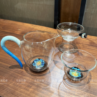 手工怡然涵韵公道杯高硼硅玻璃公杯茶海分茶器茶具套装耐热茶具