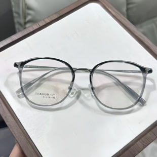 26号 方圆鹅蛋框架立体可调节鼻托8120百搭超轻圆框 半钛