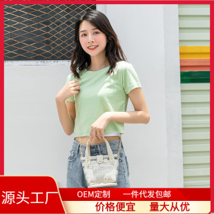 外贸包包女2023新款小菊花百搭手提透明子母果冻包单肩水桶包