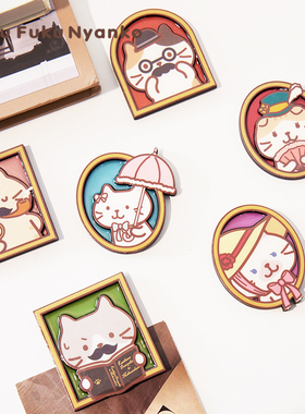 正品日本富酷猫FFN冰箱贴可爱磁贴文创个性创意卡通装饰立体磁吸