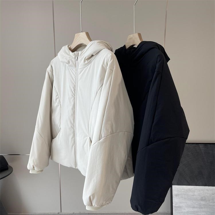 LU家防水防风女装加厚保暖连帽棉服短款夹棉外套面包服棉衣女冬季