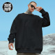 套头加肥加大圆领 加绒加厚卫衣男打底衫 秋冬纯色oversize大码 男装