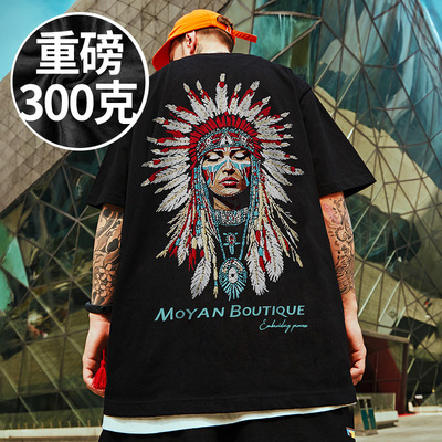 2025新款美式重磅纯棉高个子加肥加大码半袖男生短袖男装胖子T恤
