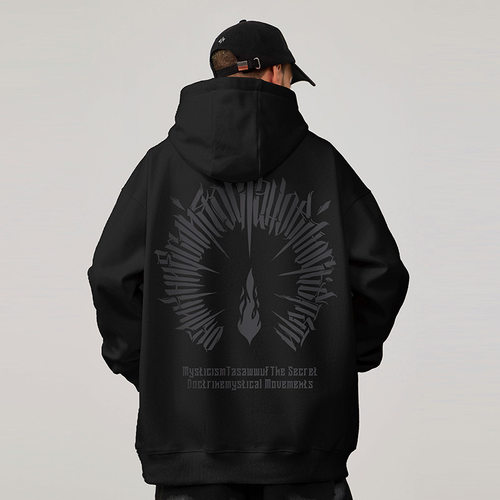 加肥加大码加绒连帽美式重磅复古胖子男装宽松做旧卫衣纯棉春秋款