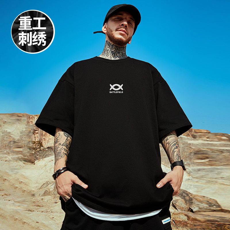 摩严五分袖潮流大码青少年