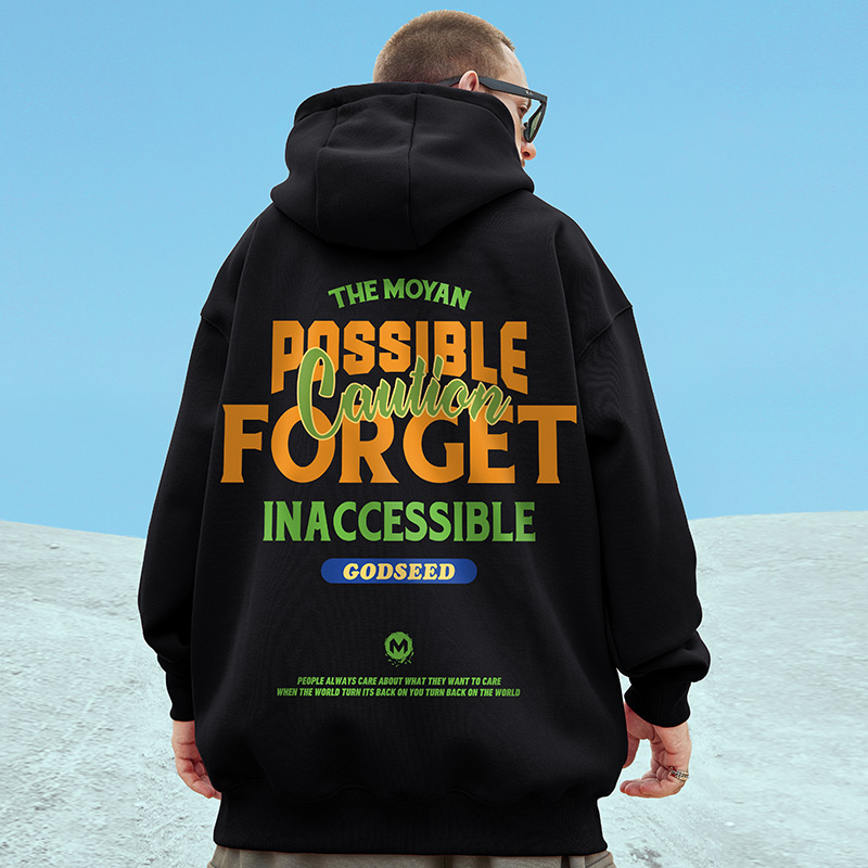 新款胖子连帽字母码加春秋季卫衣