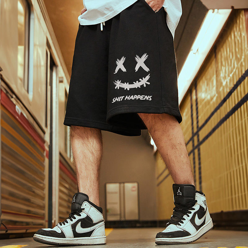 男士夏季薄款宽松短裤男五分裤休闲裤纯棉运动裤加肥加大码篮球裤