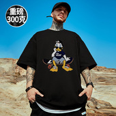 300g重磅鸭子加肥加大短袖 潮流 圆领纯棉胖子半袖 t恤情侣大码 男装