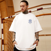 港风潮牌大码 胖子男装 国潮宽松短袖 oversize美式 T恤潮流ins半袖 夏