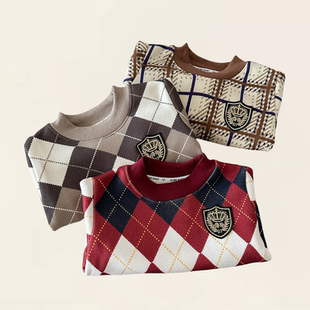 【2折专区】折扣店撤柜|亲子装中小童秋冬卫衣学院风徽章格子毛衣