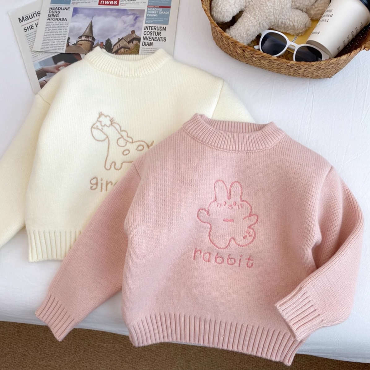 【三折专区】品牌撤柜特价清仓秋冬儿童加绒毛衣加厚针织打底上衣