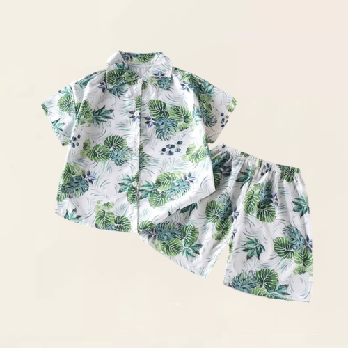 【2折专区】折扣店撤柜|亲子装中大童夏季休闲短袖衬衫短裤套装