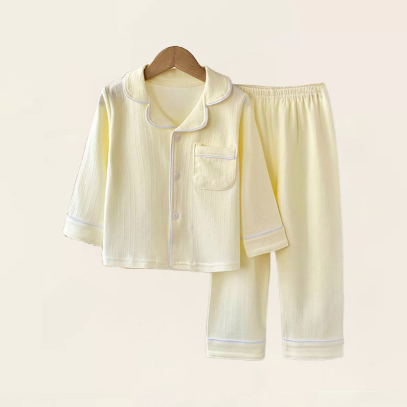 【2折专区】品牌店撤柜秋冬新款儿童精梳棉家居服翻领开衫睡衣裤