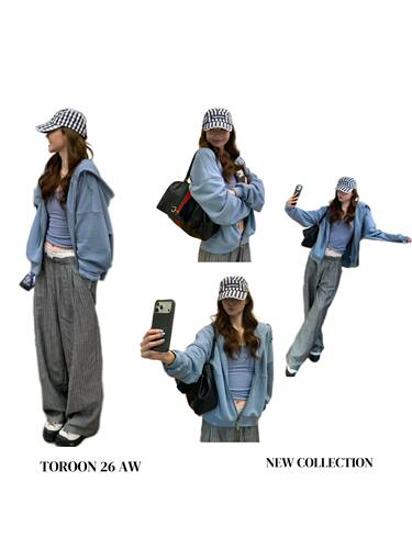 SJia【TOROON】韩系慵懒风休闲宽松显瘦百搭连帽短款卫衣外套女秋