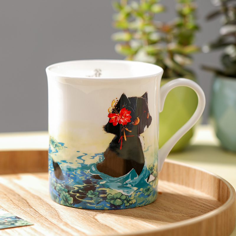 观复博物馆节气系列谷雨马克杯创意个性骨瓷水杯情侣款可爱咖啡杯